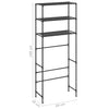 3-Tier Storage Rack over Laundry Machine Black 27.2"x11"x66.5"