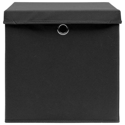 Storage Boxes with Lids 4 pcs Black 32x32x32 cm Fabric