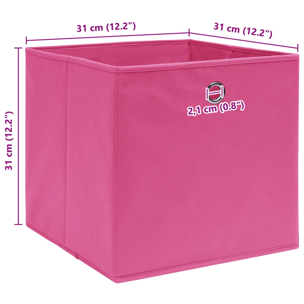 Storage Boxes 10 pcs Pink 32x32x32 cm Fabric