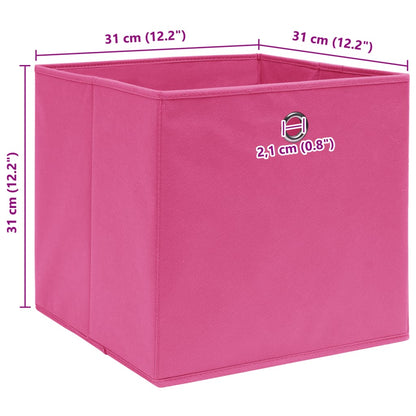 Storage Boxes 10 pcs Pink 32x32x32 cm Fabric