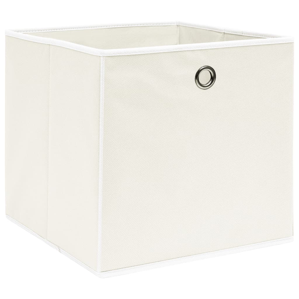 Storage Boxes 4 pcs White 12.6"x12.6"x12.6" Fabric