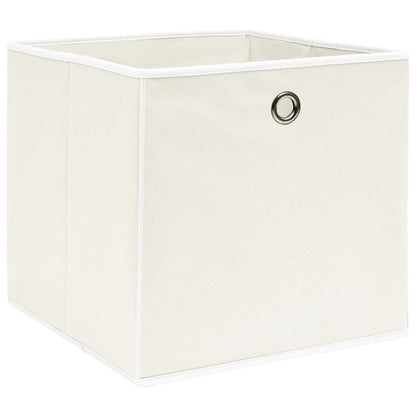 Storage Boxes 4 pcs White 12.6"x12.6"x12.6" Fabric