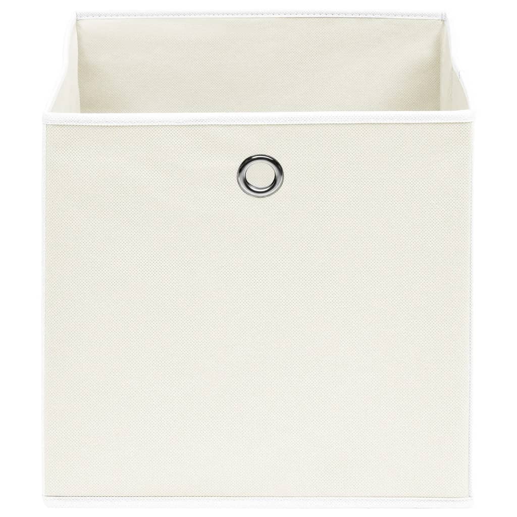 Storage Boxes 4 pcs White 12.6"x12.6"x12.6" Fabric