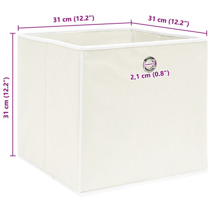 Storage Boxes 4 pcs White 12.6"x12.6"x12.6" Fabric