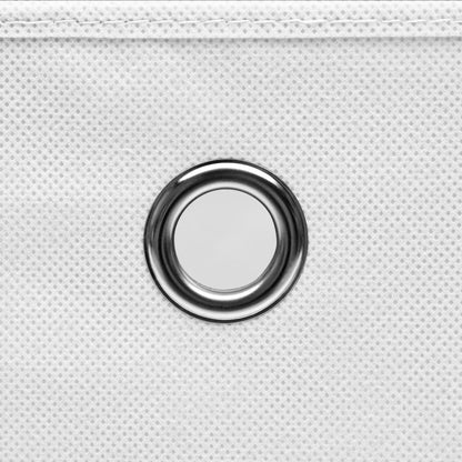 Storage Boxes with Lids 10 pcs White 32x32x32 cm Fabric