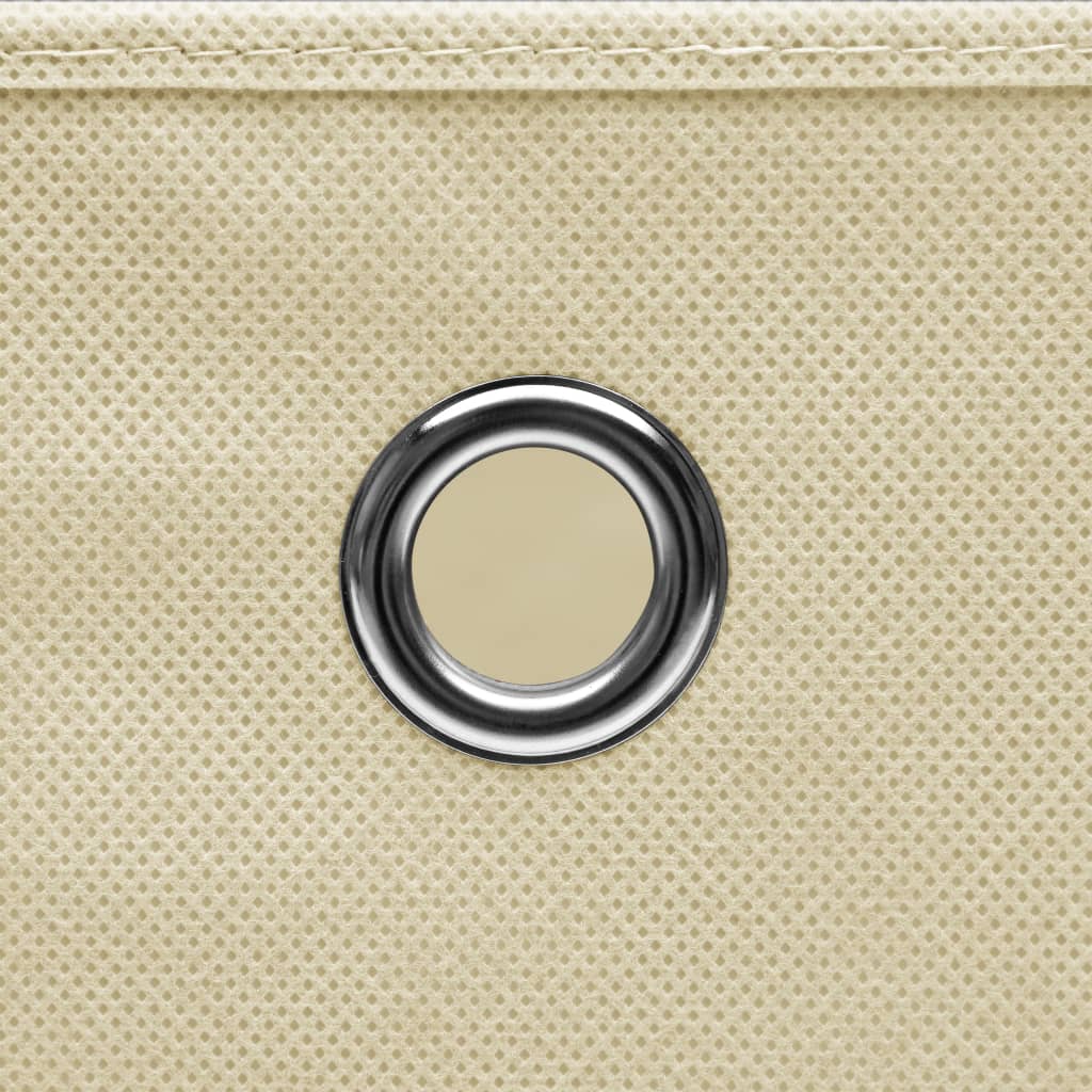 Storage Boxes with Lid 4 pcs Cream 12.6"x12.6"x12.6" Fabric
