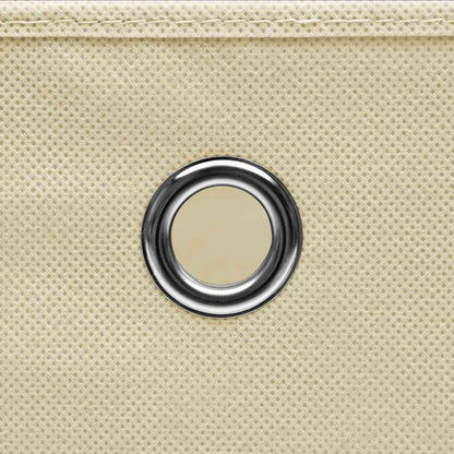 Storage Boxes 10 pcs Cream 32x32x32 cm Fabric