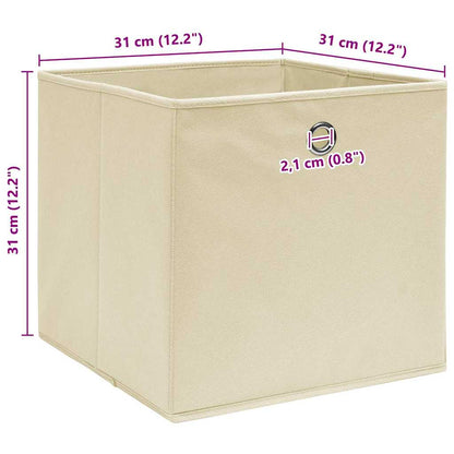Storage Boxes 10 pcs Cream 32x32x32 cm Fabric