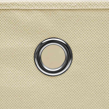 Storage Boxes with Lid 10 pcs Cream 32x32x32 cm Fabric