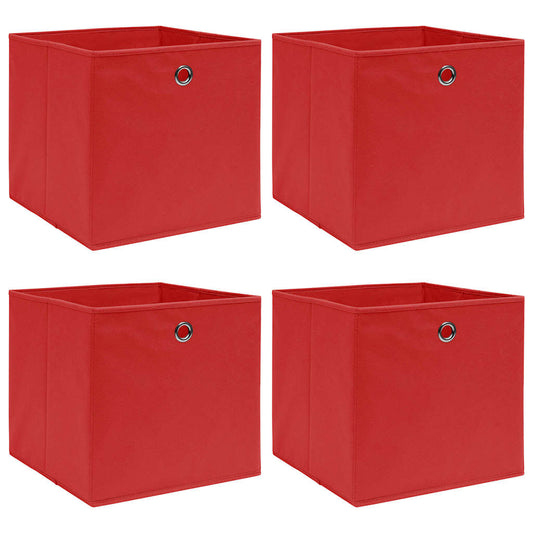 Storage Boxes 4 pcs Red 32x32x32 cm Fabric