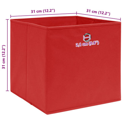 Storage Boxes 4 pcs Red 32x32x32 cm Fabric