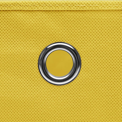 Storage Boxes 4 pcs Yellow 32x32x32 cm Fabric