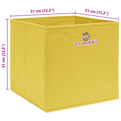 Storage Boxes 4 pcs Yellow 32x32x32 cm Fabric