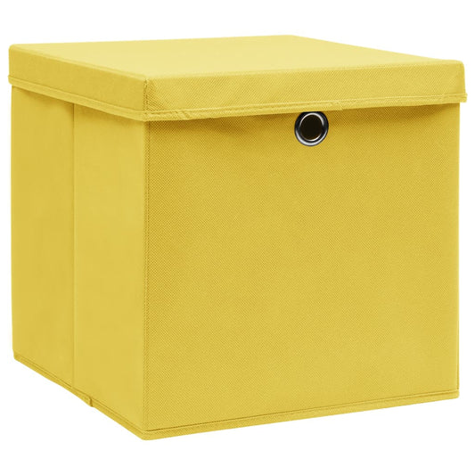 Storage Box | Set of 4 | Yellow | Non-woven fabric (100% polyester)