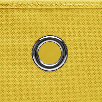 Storage Boxes 10 pcs Yellow 32x32x32 cm Fabric