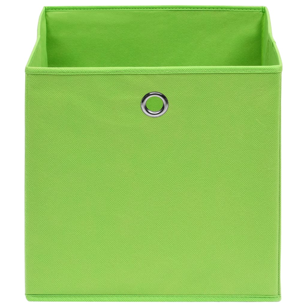 Storage Boxes 4 pcs Green 12.6"x12.6"x12.6" Fabric