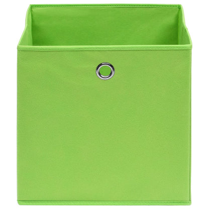 Storage Boxes 4 pcs Green 12.6"x12.6"x12.6" Fabric