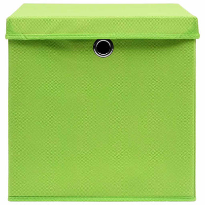 Storage Box | Set of 10 | Green | Non-woven fabric (100% polyester)