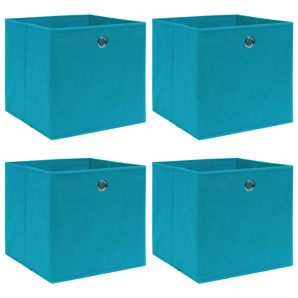 Storage Box | Set of 4 | Baby blue | Non-woven fabric (100% polyester)
