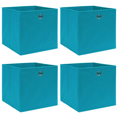 Storage Box | Set of 4 | Baby blue | Non-woven fabric (100% polyester)