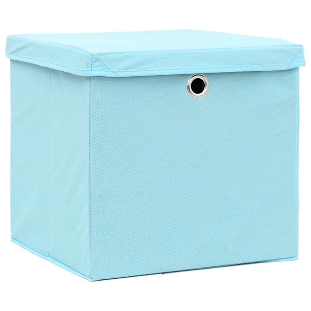 Storage Box | Set of 4 | Baby Blue | Non-Woven Fabric (100% Polyester)
