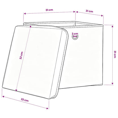 Storage Box | Set of 4 | Baby Blue | Non-Woven Fabric (100% Polyester)