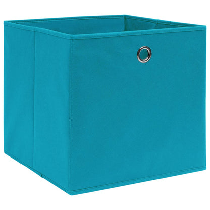 Storage Box |  Set of 10 | Baby blue | Non-woven fabric (100% polyester)