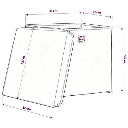 Storage Box | Set of 10 | Baby Blue | Non-woven fabric (100% polyester)