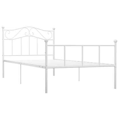 Bed Frame without Mattress White Metal 90x200 cm