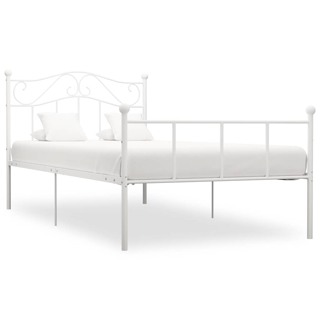 Bed Frame | White | Metal | Single |  Durable  | Bed Frame | Rectangular