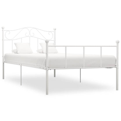 Bed Frame | White | Metal | Single |  Durable  | Bed Frame | Rectangular