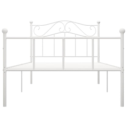 Bed Frame | White | Metal | Single |  Durable  | Bed Frame | Rectangular