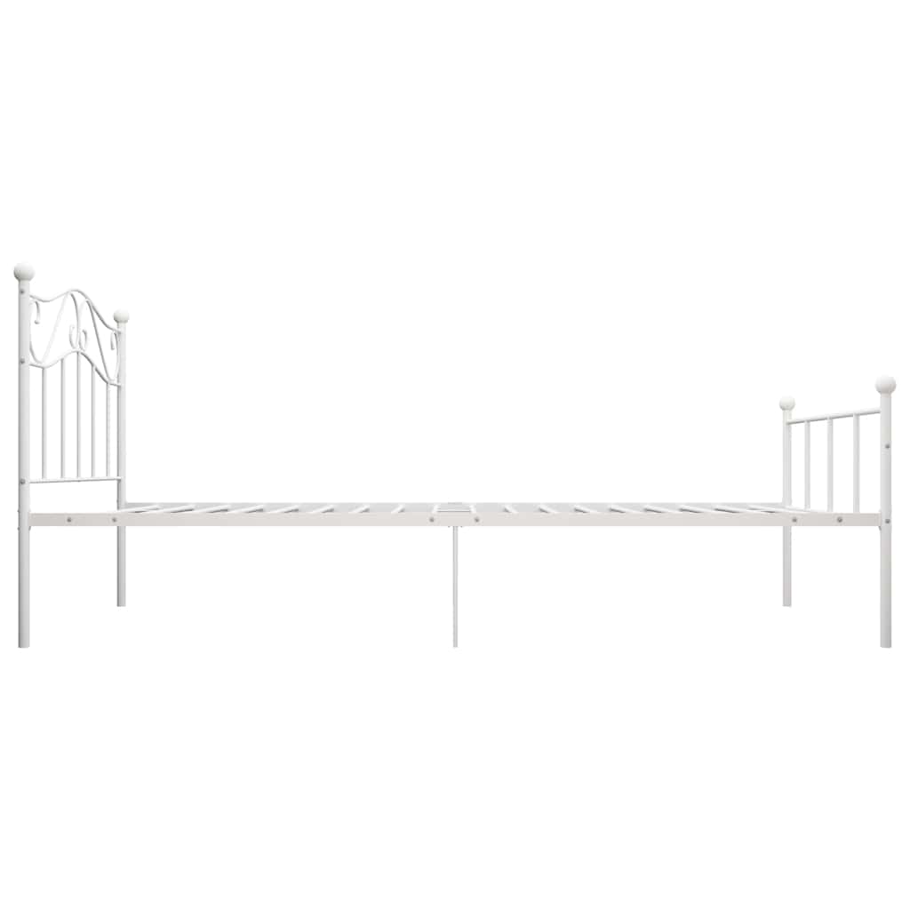 Bed Frame | White | Metal | Single |  Durable  | Bed Frame | Rectangular