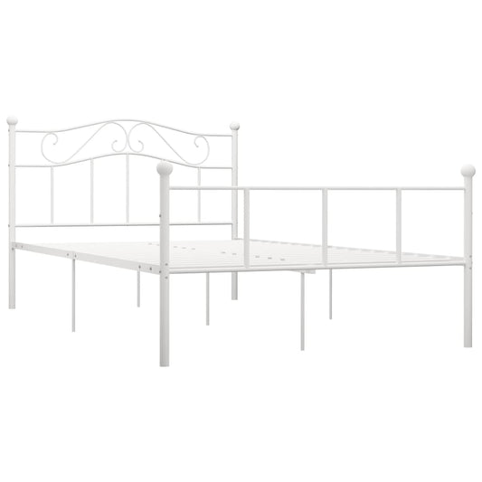 284518 vidaXL Bed Frame without Mattress White Metal 120x200 cm