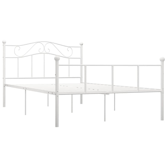 Bed Frame without Mattress White Metal 140x200 cm