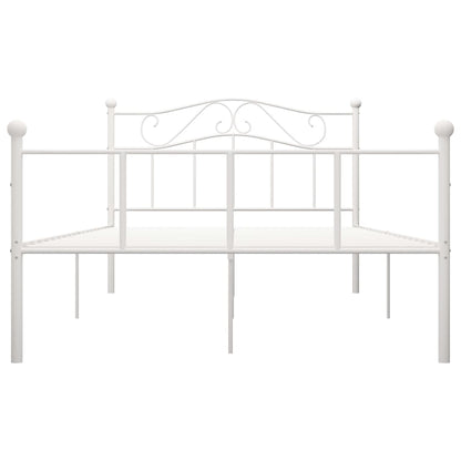 Bed Frame | White | Metal | Double | Durable | Bed Frame | Rectangular