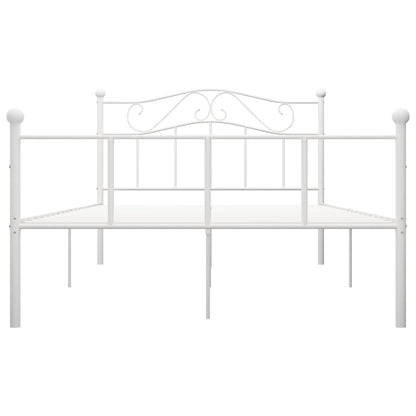 Bed Frame | White | Metal | 160x200 cm | Durable | Rectangular