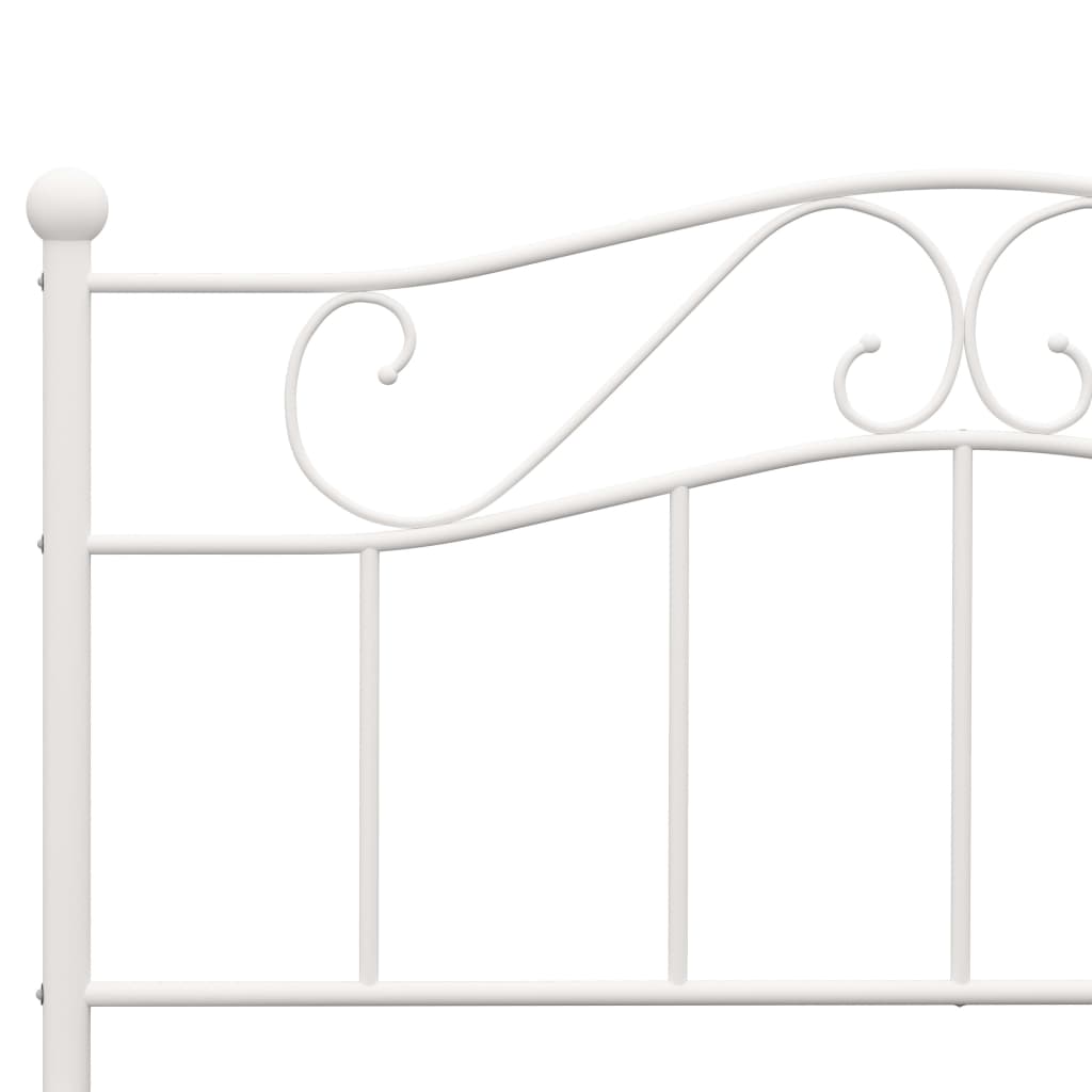 Bed Frame | White | Metal | 160x200 cm | Durable | Rectangular