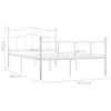 Bed Frame without Mattress with Headboard White 160x200 cm Metal
