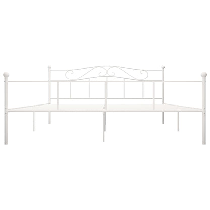 284522 vidaXL Bed Frame without Mattress White Metal 200x200 cm