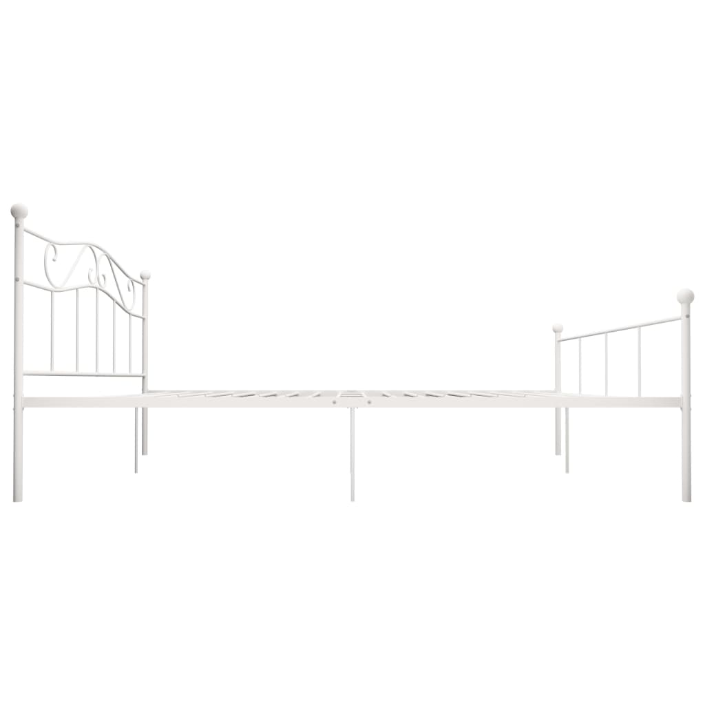 284522 vidaXL Bed Frame without Mattress White Metal 200x200 cm