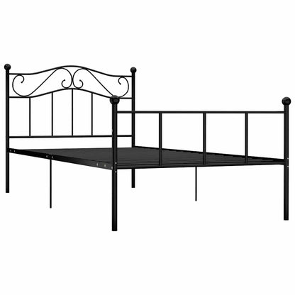Bed Frame without Mattress Black Metal 90x200 cm