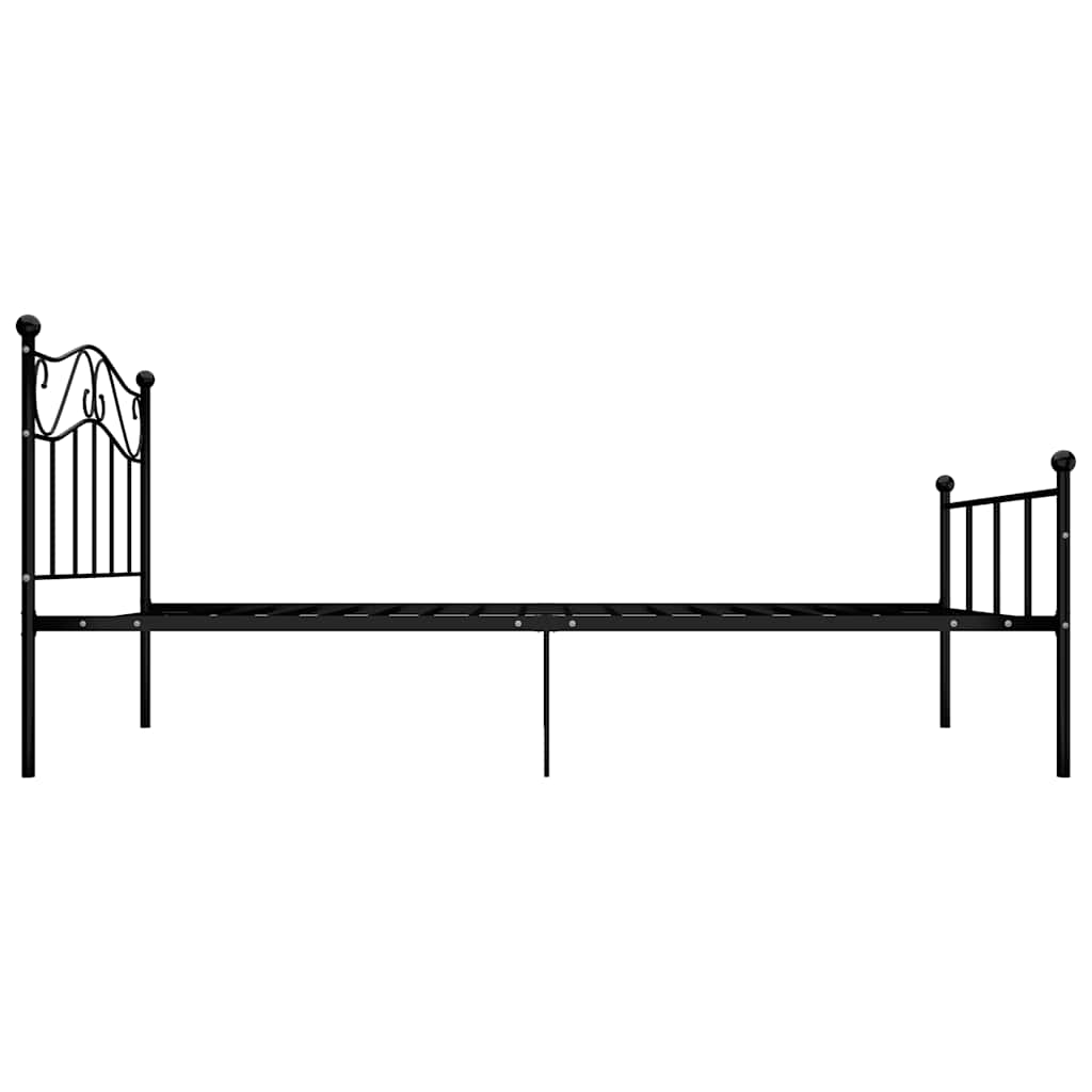 Bed Frame without Mattress Black Metal 90x200 cm
