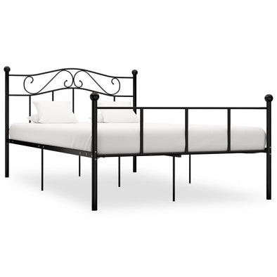 284525 vidaXL Bed Frame without Mattress Black Metal 120x200 cm
