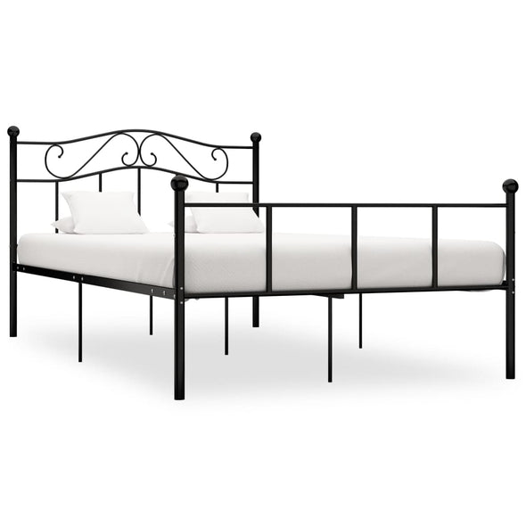 284525 vidaXL Bed Frame without Mattress Black Metal 120x200 cm