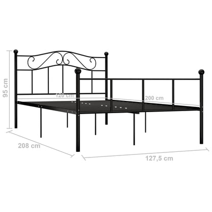 Bed Frame | Black | Metal | 120 x 200 cm | Durable | Bed Frame