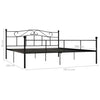 284528 vidaXL Bed Frame without Mattress Black Metal 180x200 cm Super King