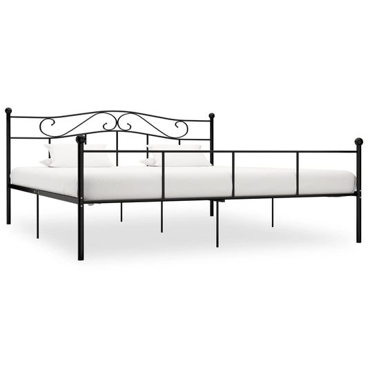 284529 vidaXL Bed Frame without Mattress Black Metal 200x200 cm