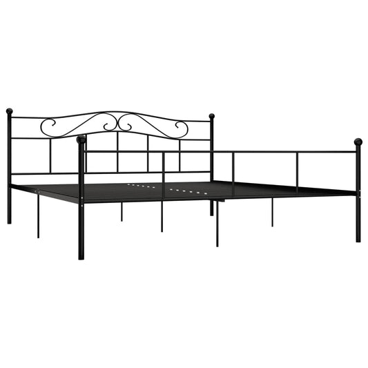 284529 vidaXL Bed Frame without Mattress Black Metal 200x200 cm