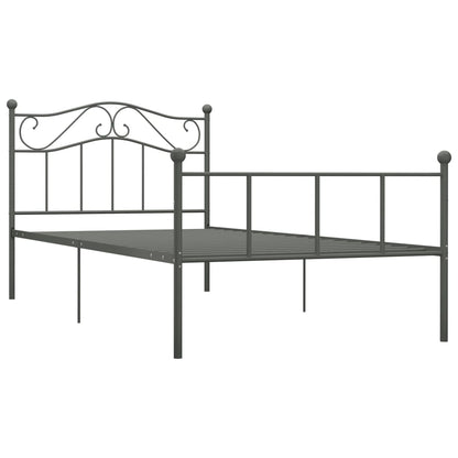 Bed Frame | Grey | Metal | Single | Durable | Bed Frame | Rectangular
